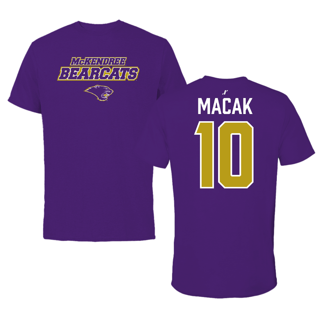 McKendree University Baseball Purple General Performance Tee - #10 Brody Macak