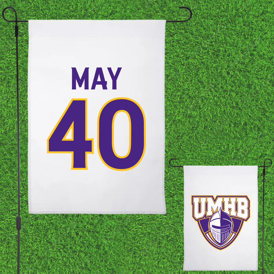 University of Mary Hardin-Baylor Basketball (M) White Garden Flag - #40 Zach May