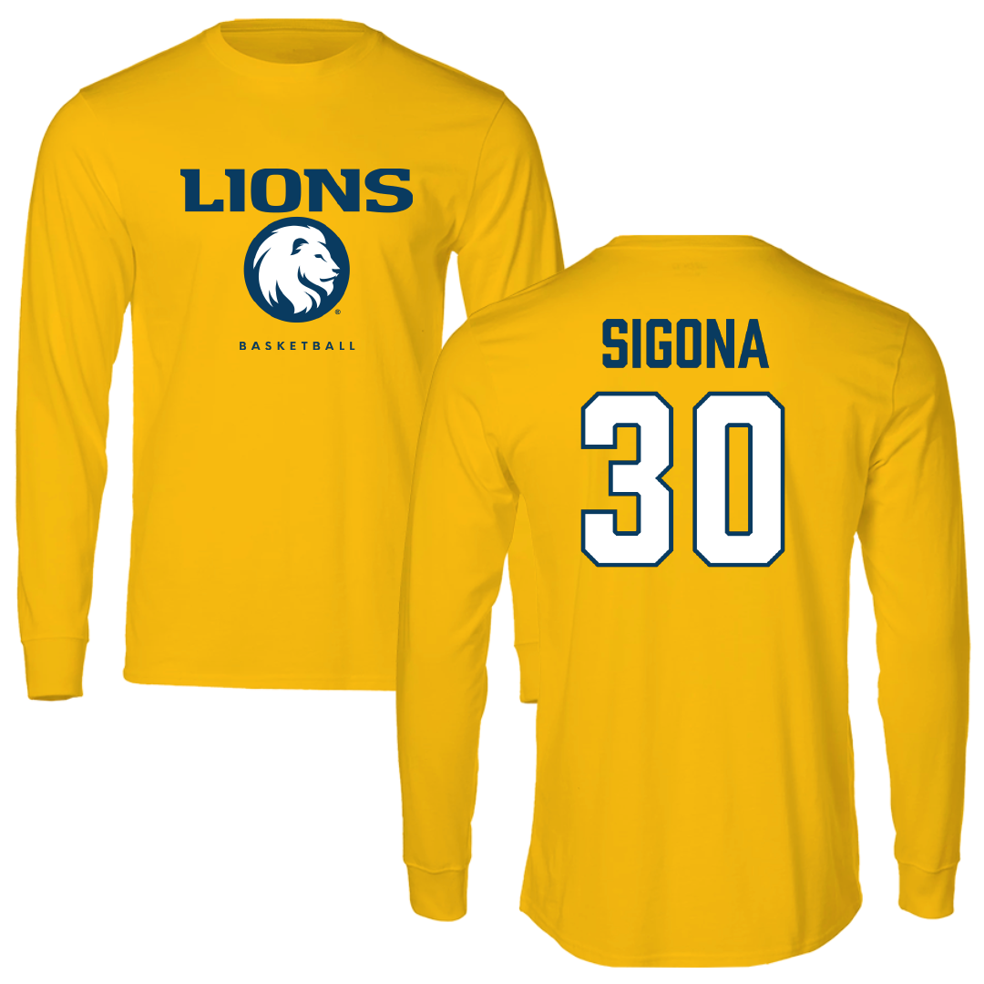 East Texas A&M University Basketball Gold Long Sleeve - #30 Vinny Sigona