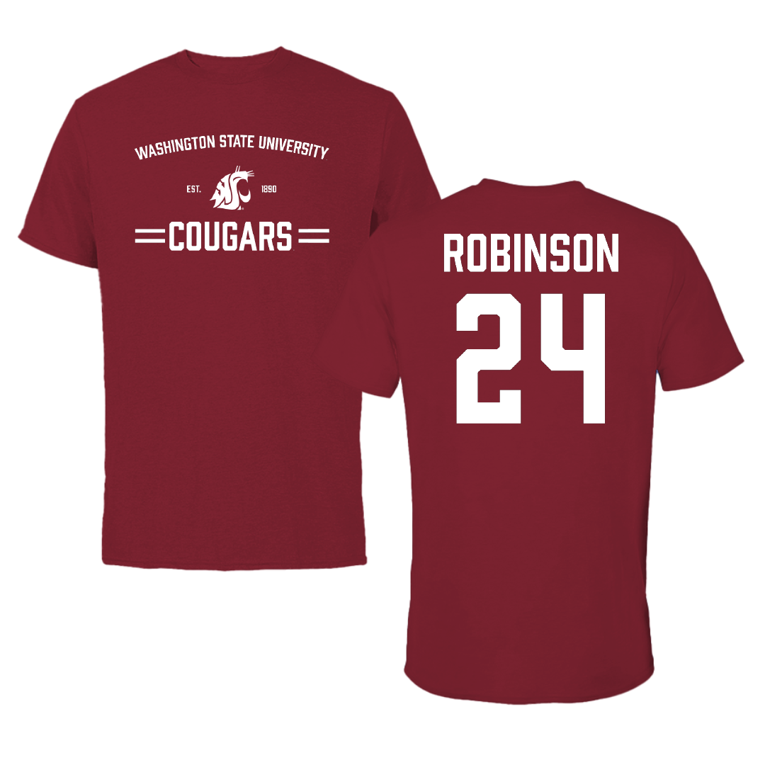 Washington State University Basketball (M) Cardinal General Tee - #24 Dominik Robinson