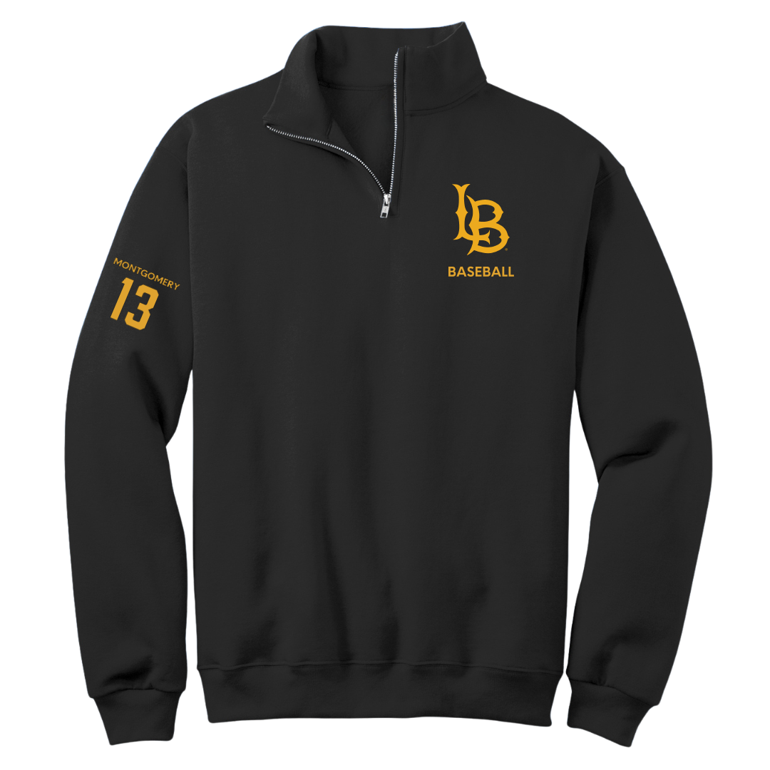 Long Beach State University Baseball Black Quarter-Zip - #13 Kellan Montgomery