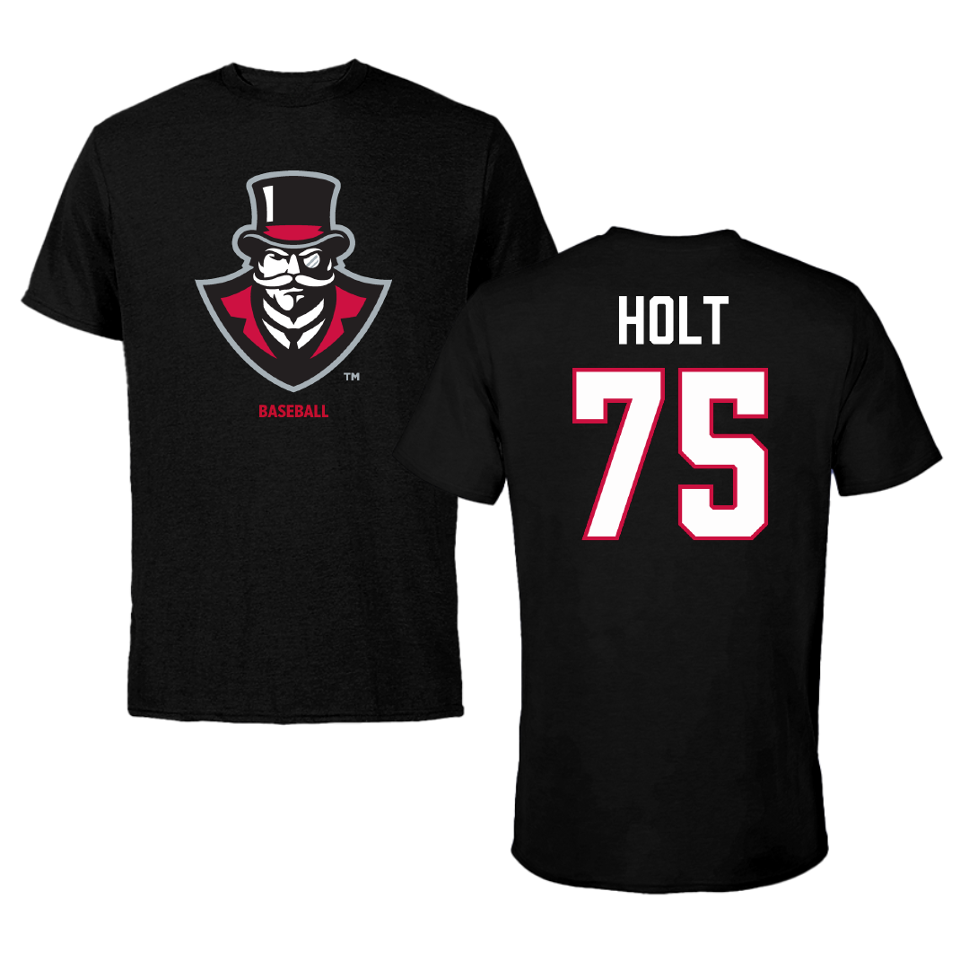 Austin Peay State University Baseball Black Performance Tee - #75 Campbell Holt