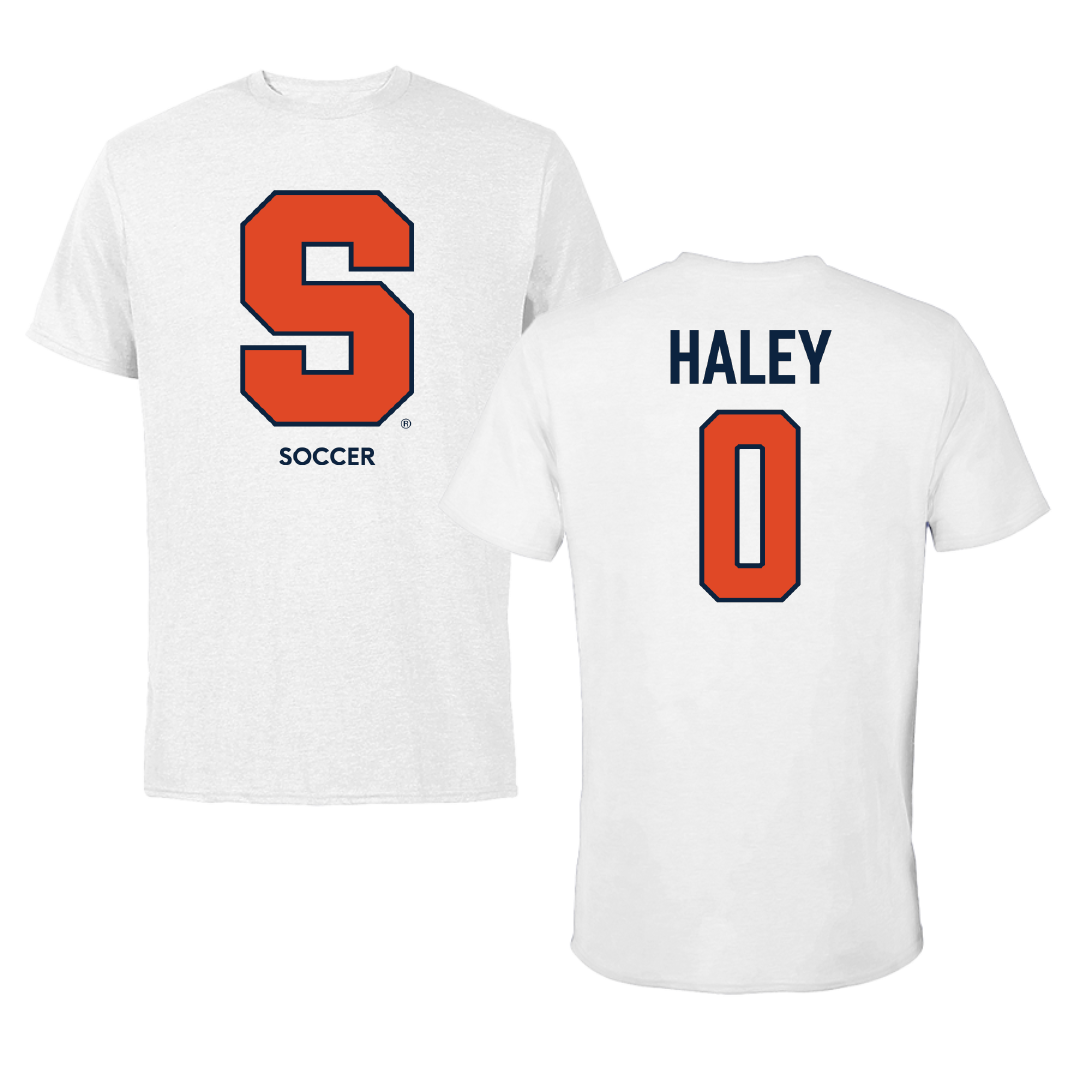Syracuse University Soccer (W) White Performance Tee - #0 Sam Haley
