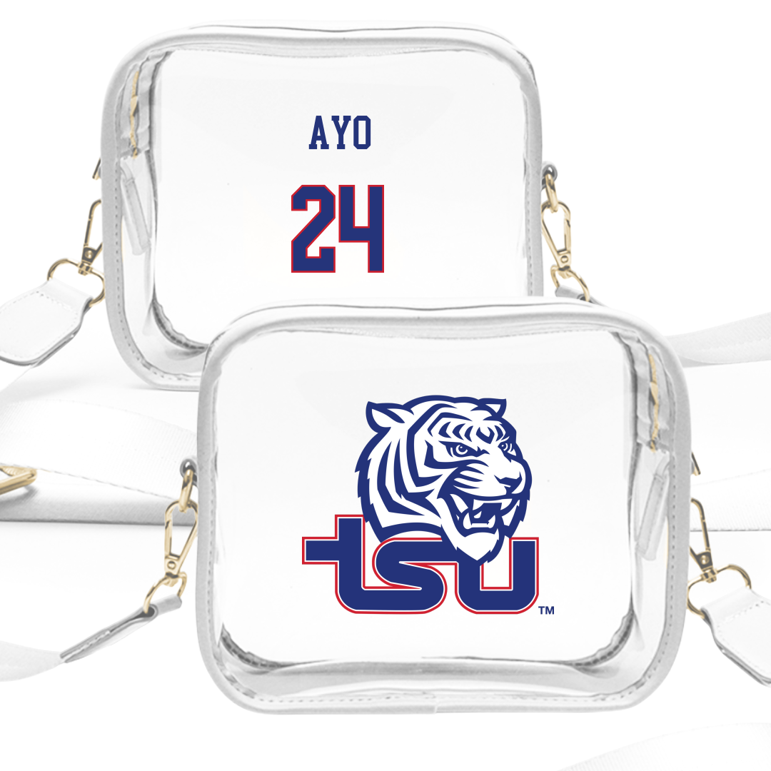 Tennessee State University Basketball (M) White Clear Stadium Bag - #24 Ogien Ayo