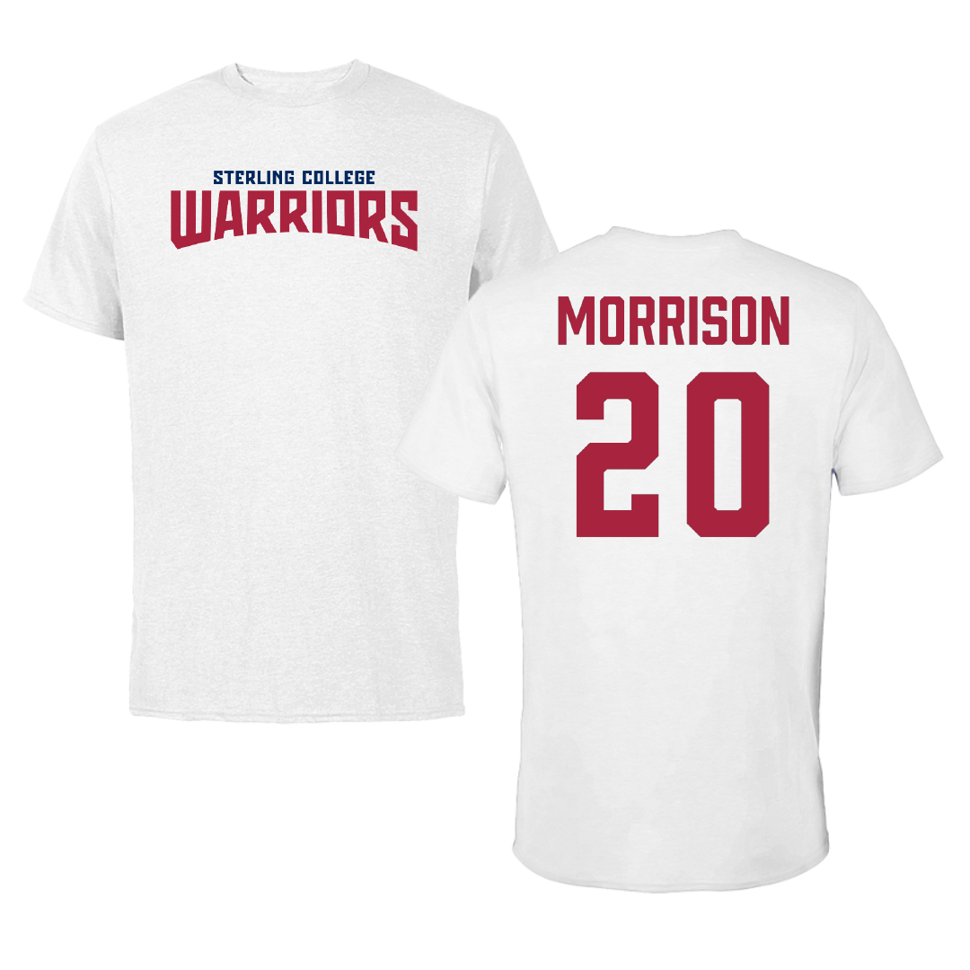 Sterling College Baseball White Classic Tee - #20 Julian Morrison