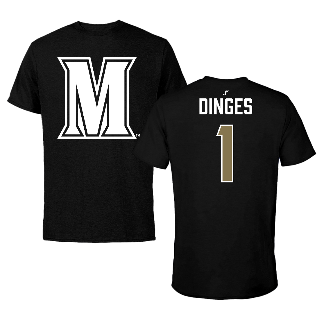 Mount St. Mary's University Softball Black Tee - #1 Avery Dinges