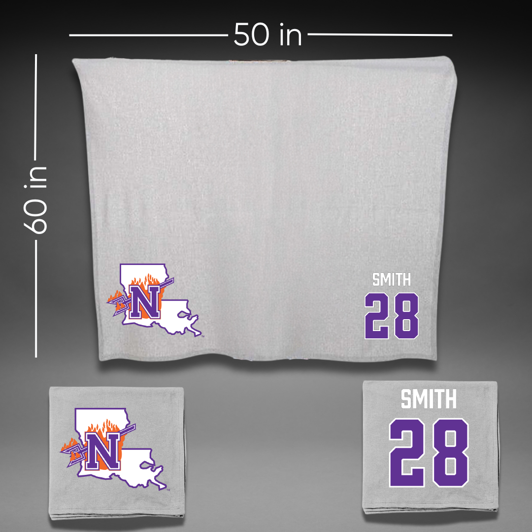 Northwestern State University Softball Gray Blanket - #28 Jordyn Smith