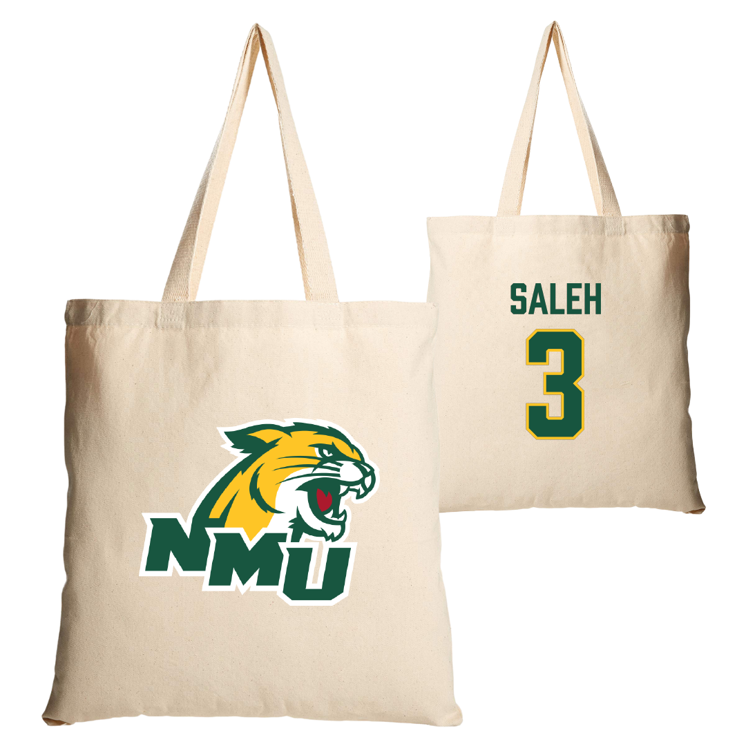 Northern Michigan University Football Tan Canvas Tote Bag - #3 Adam Saleh