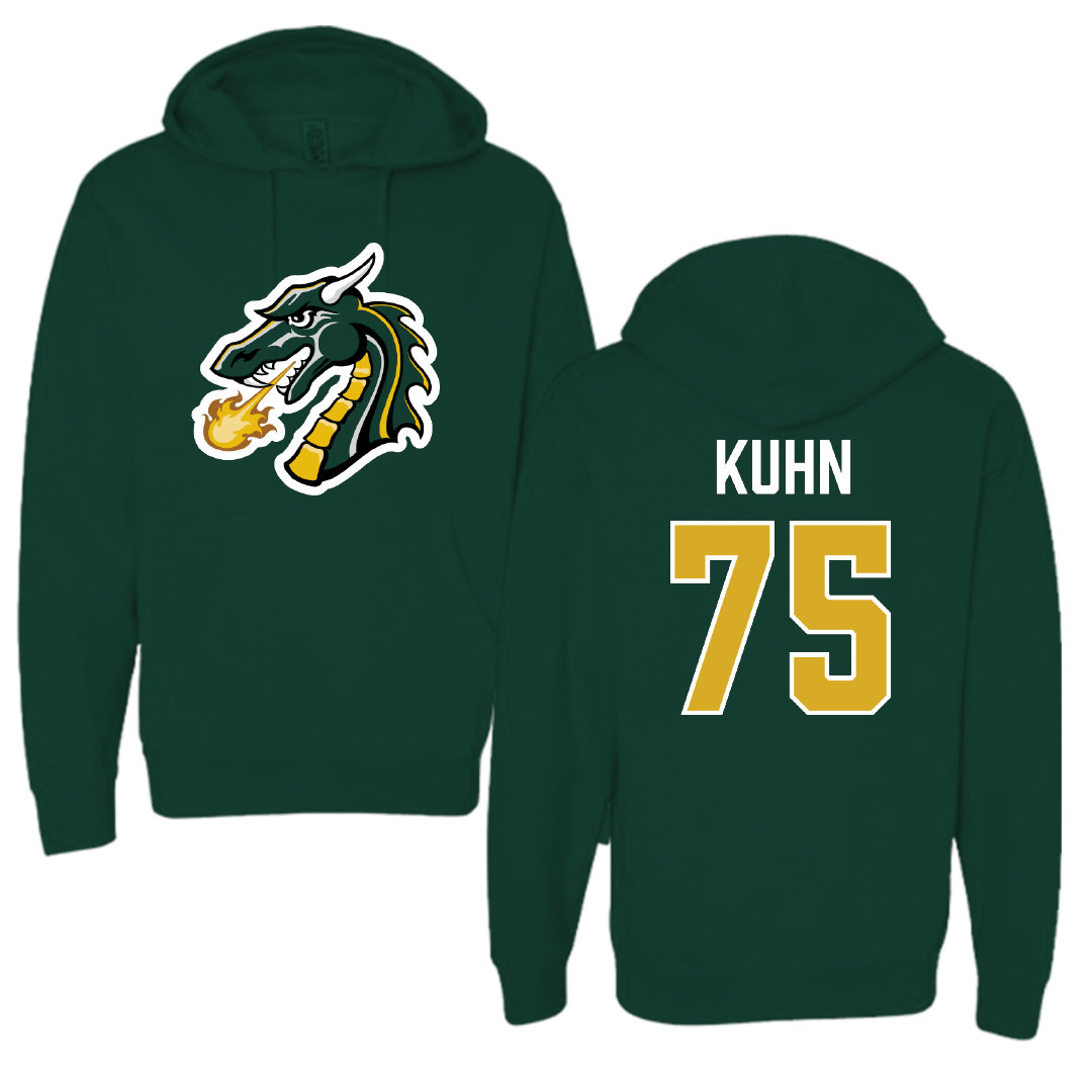 Tiffin University Soccer Forest Green Hoodie - #75 Torrence Kuhn