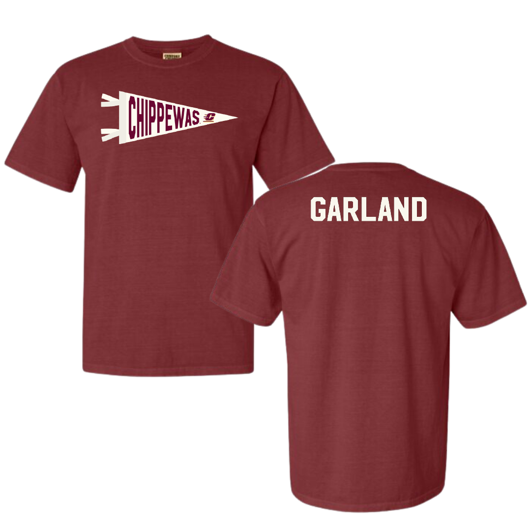 Central Michigan University TF and XC Maroon Pennant Comfort Colors Tee - Sophia Garland