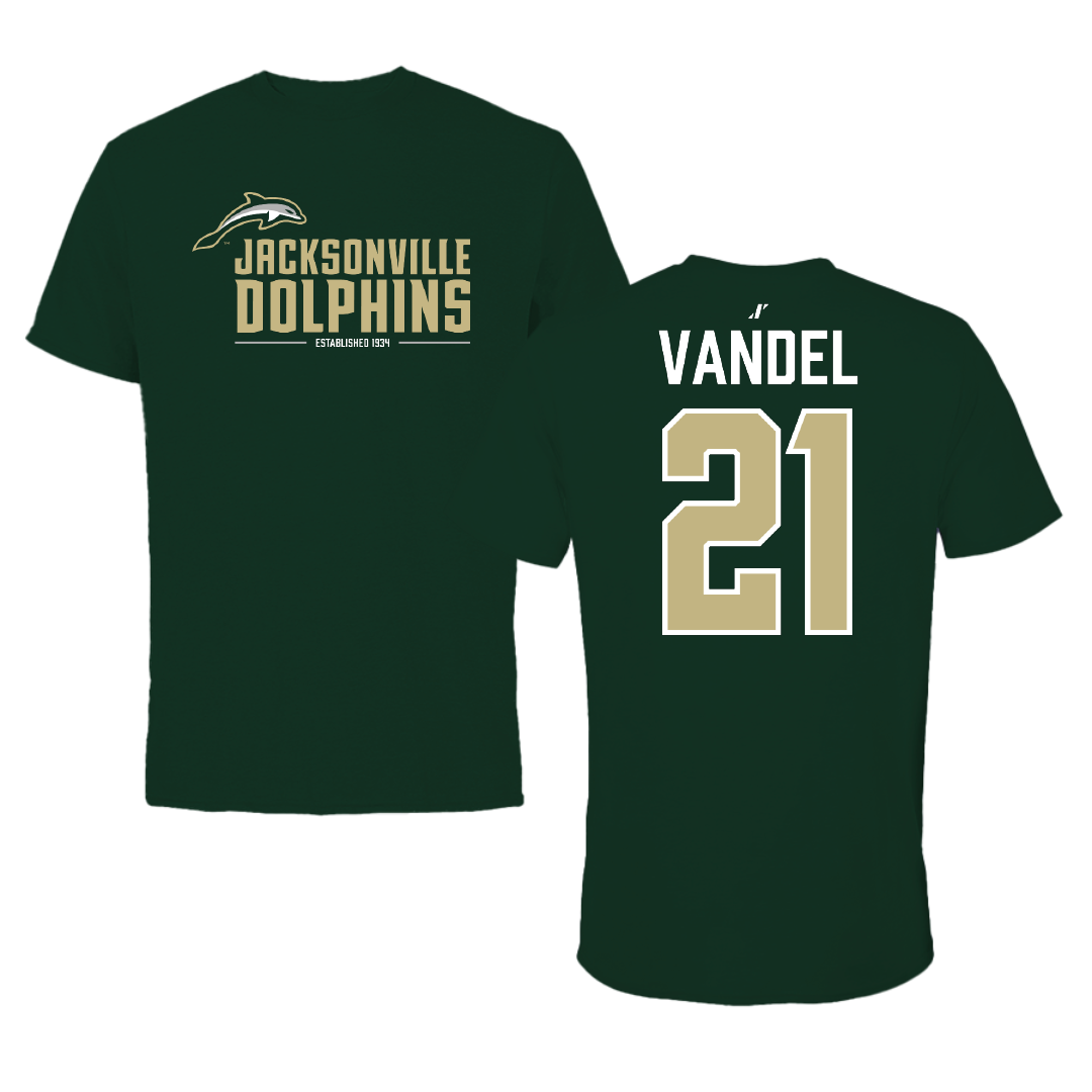 Jacksonville University Volleyball Forest Green General Tee - #21 Zoey Vandel