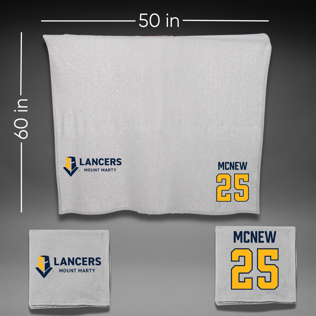 Mount Marty University Softball Gray Blanket - #25 Ella McNew