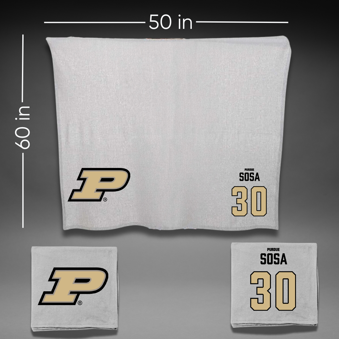Purdue University Softball Gray Blanket - #30 Gabriela Sosa