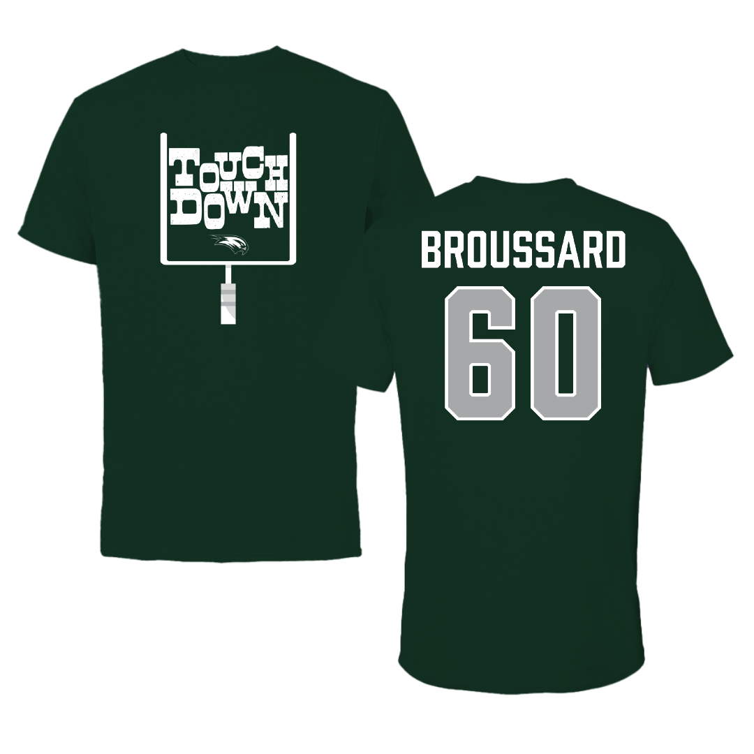 Wagner College Football Forest Green Touchdown Performance Tee - #60 Jake Broussard