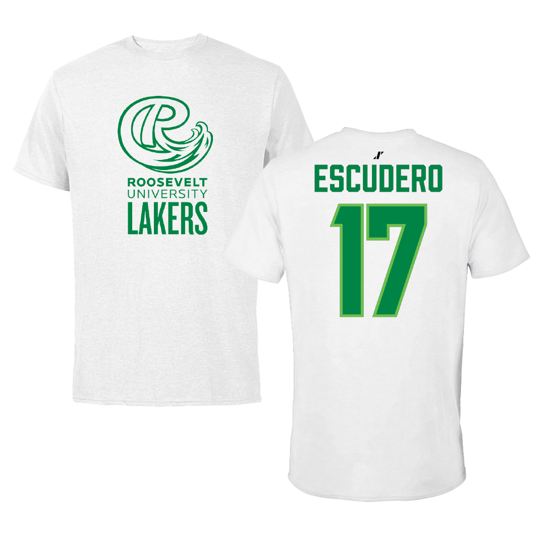 Roosevelt University Football White Tee - #17 Mauricio Escudero