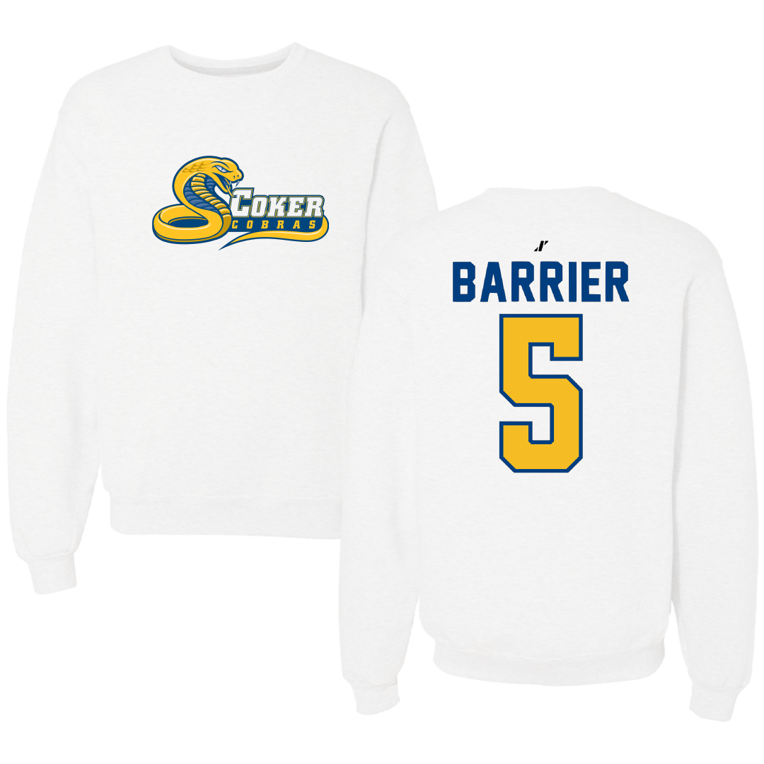 Coker University Acrobatics & Tumbling White Crewneck - #5 Anna Kate Barrier