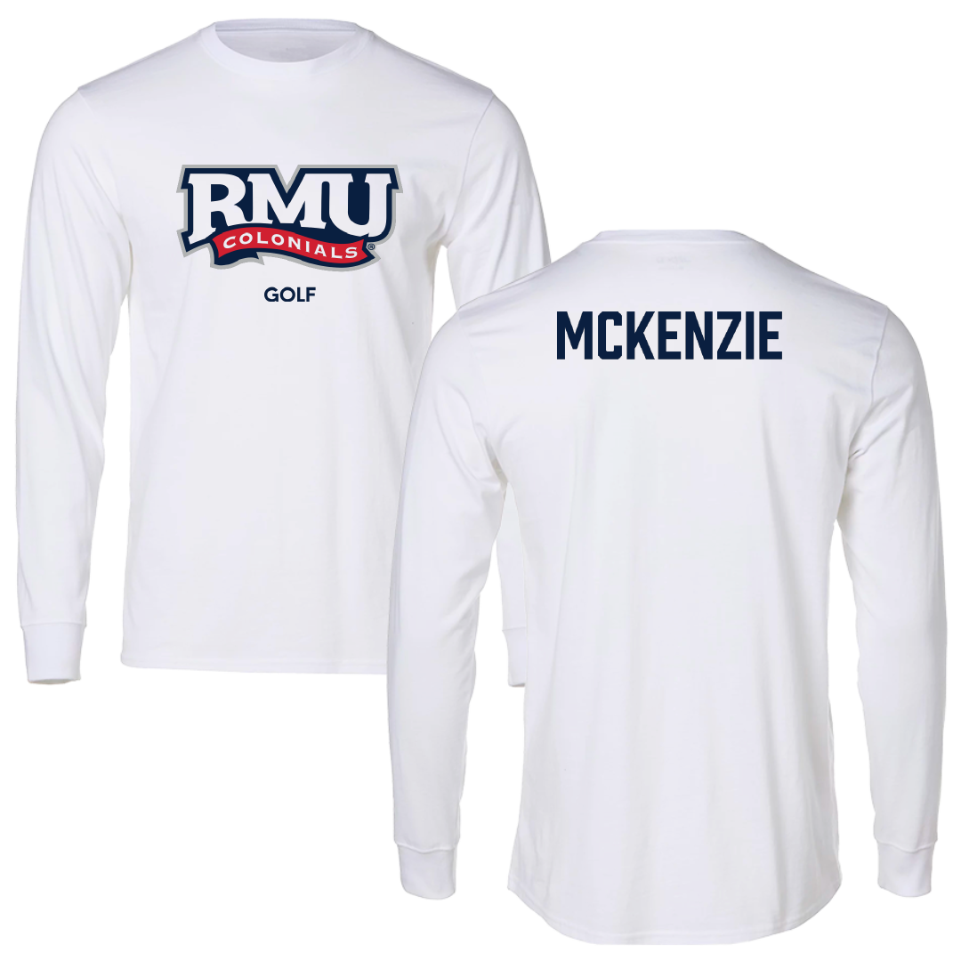 Robert Morris University Golf (M) White Performance Long Sleeve - Connor McKenzie