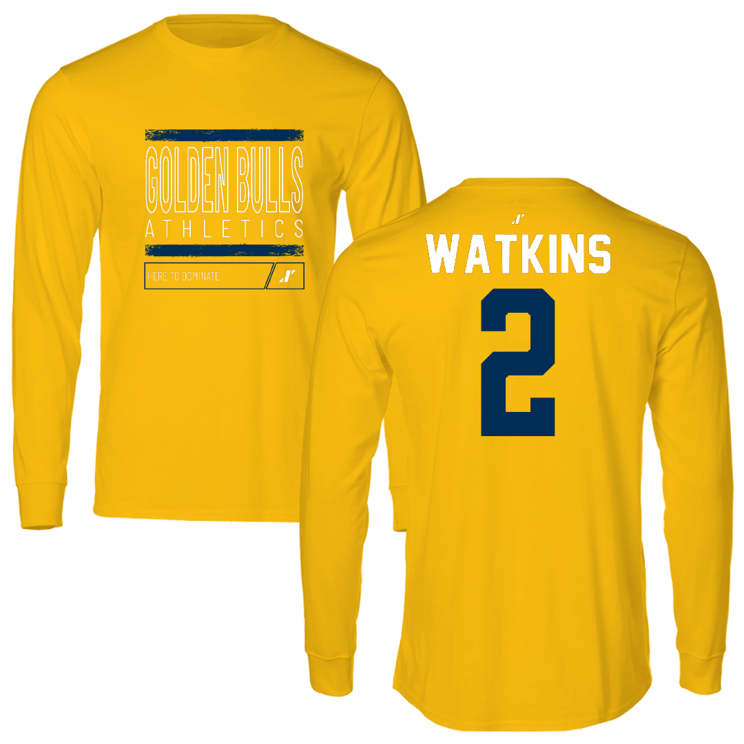 Johnson C. Smith University Basketball Gold Dominate Performance Long Sleeve - #2 Madison Watkins