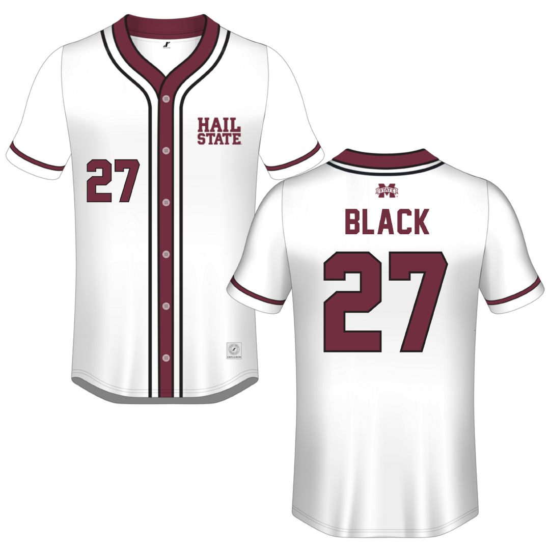Mississippi State University White Button-Down Jersey - #27 Gavin Black
