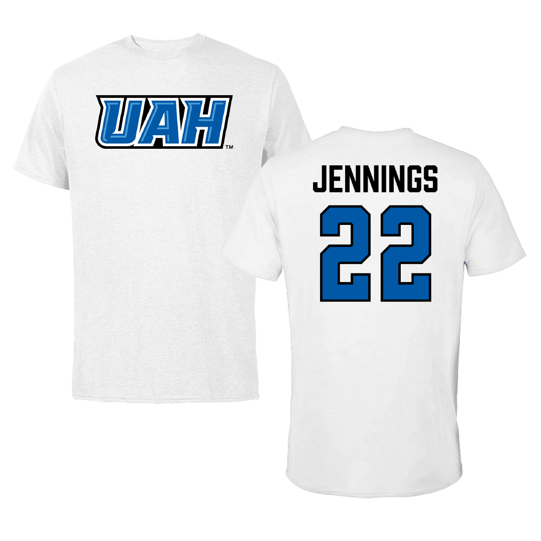 Huntsville Basketball (W) White Performance Tee - #22 Jesse Jennings