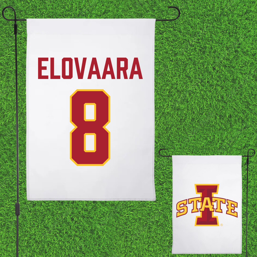 Iowa State University Soccer White Garden Flag - #8 Iisa Elovaara
