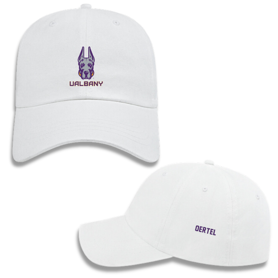University at Albany Cheer White Hat - Emma Oertel