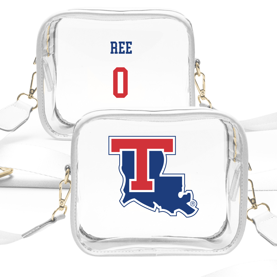 Louisiana Tech University Basketball (M) White Clear Stadium Bag - #0 Devin Ree