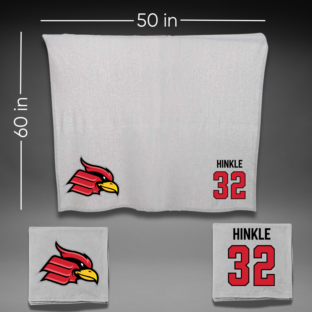 Wheeling University Football Gray Blanket - #32 Xavien Hinkle