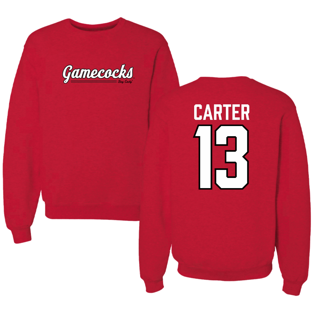 Jacksonville State University Football Red General Crewneck - #13 Derek Carter