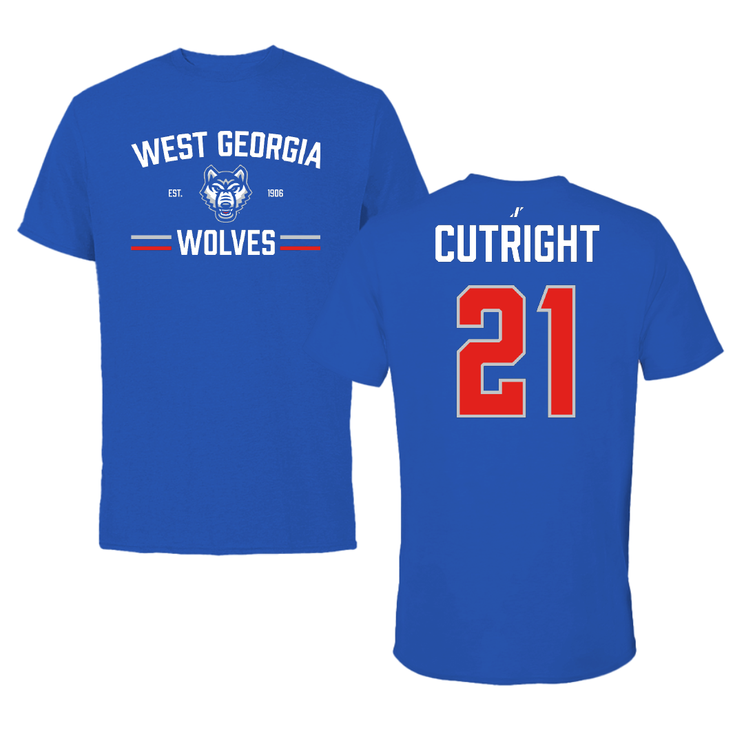 University of West Georgia Softball Blue General Performance Tee - #21 Cacie Cutright