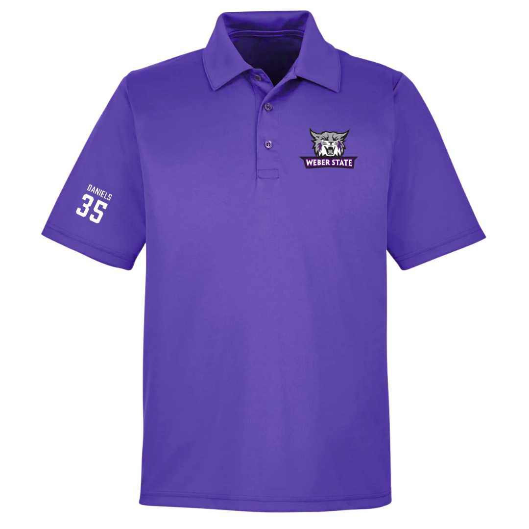 Weber State University Football Purple Polo - #35 Rishi Daniels