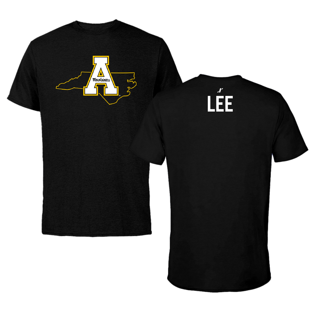 Appalachian State University TF and XC Black State Tee - Ray Lee