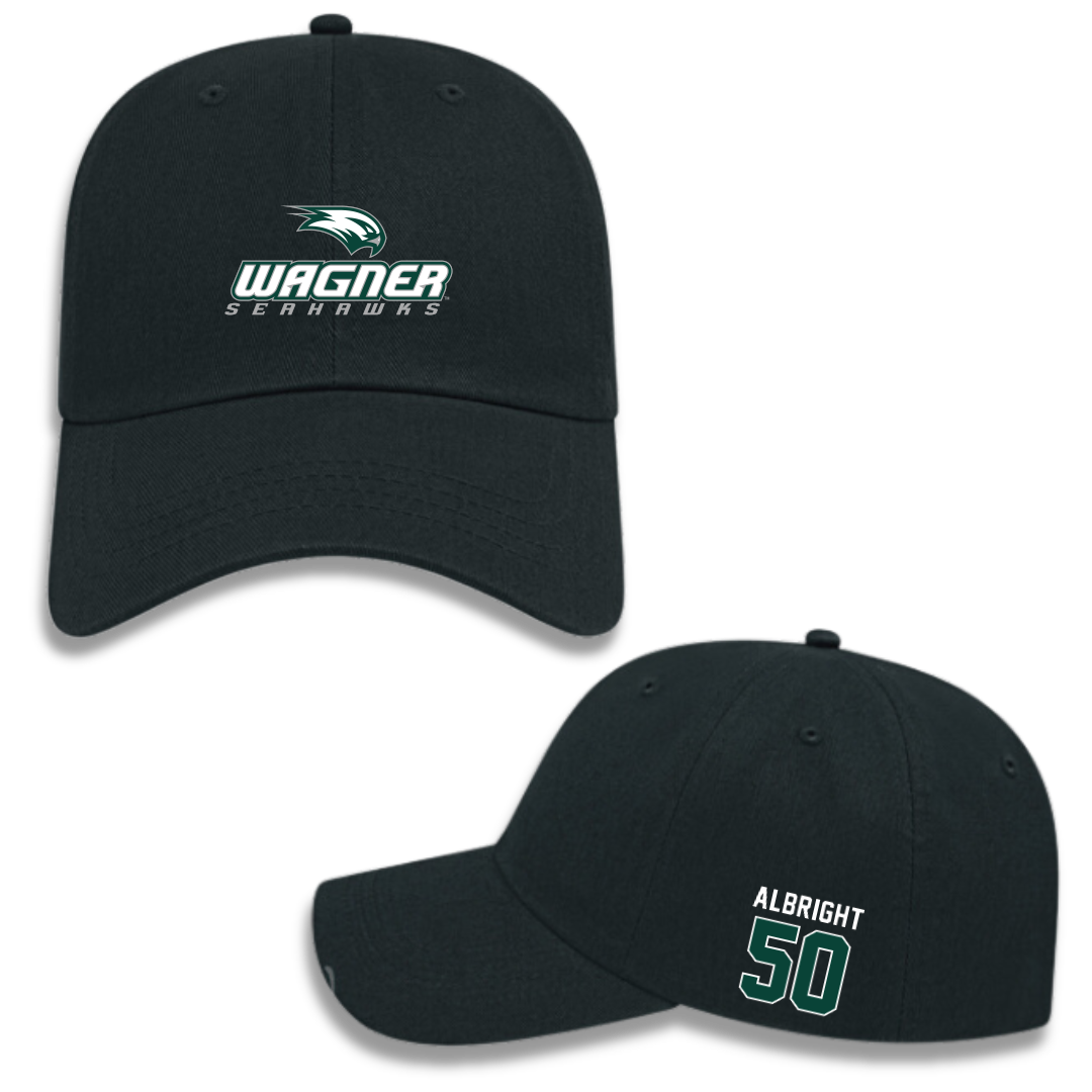 Wagner College Football Black Hat - #50 Julian Albright