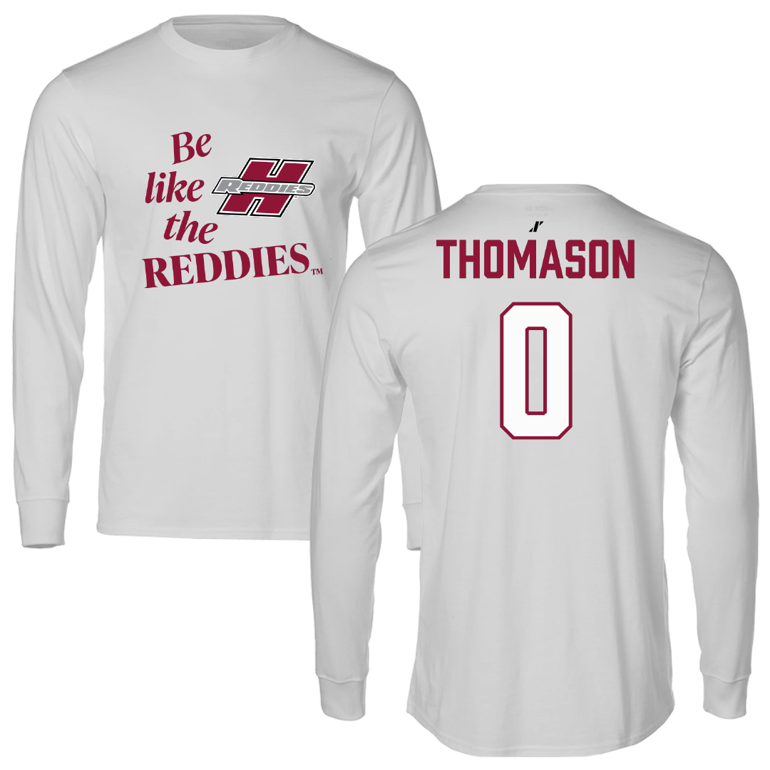 Henderson State University Baseball Light Gray Be Like Us Performance Long Sleeve - #0 Hudson Thomason