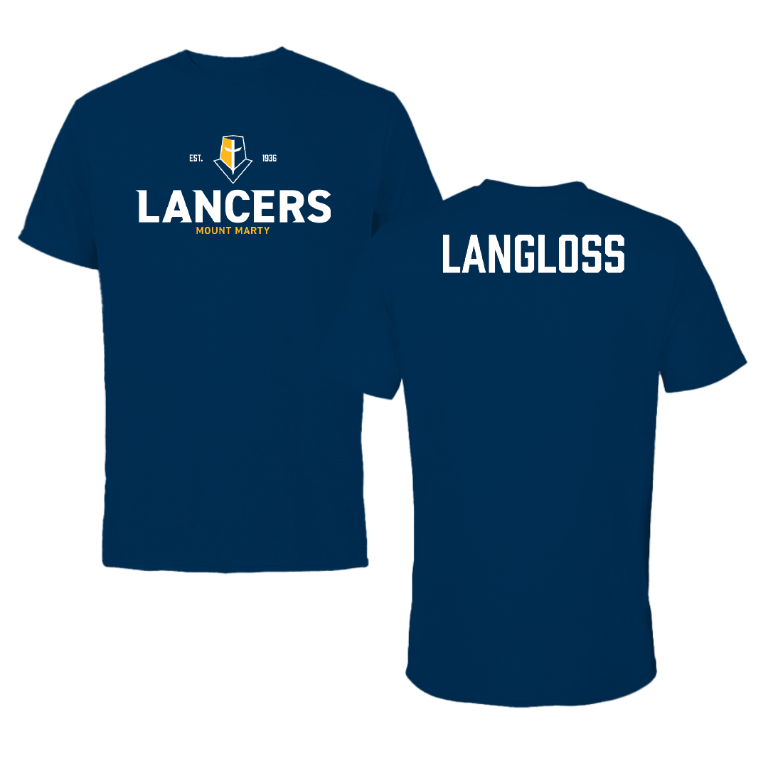 Mount Marty University TF and XC Navy General Performance Tee - Levi Langloss