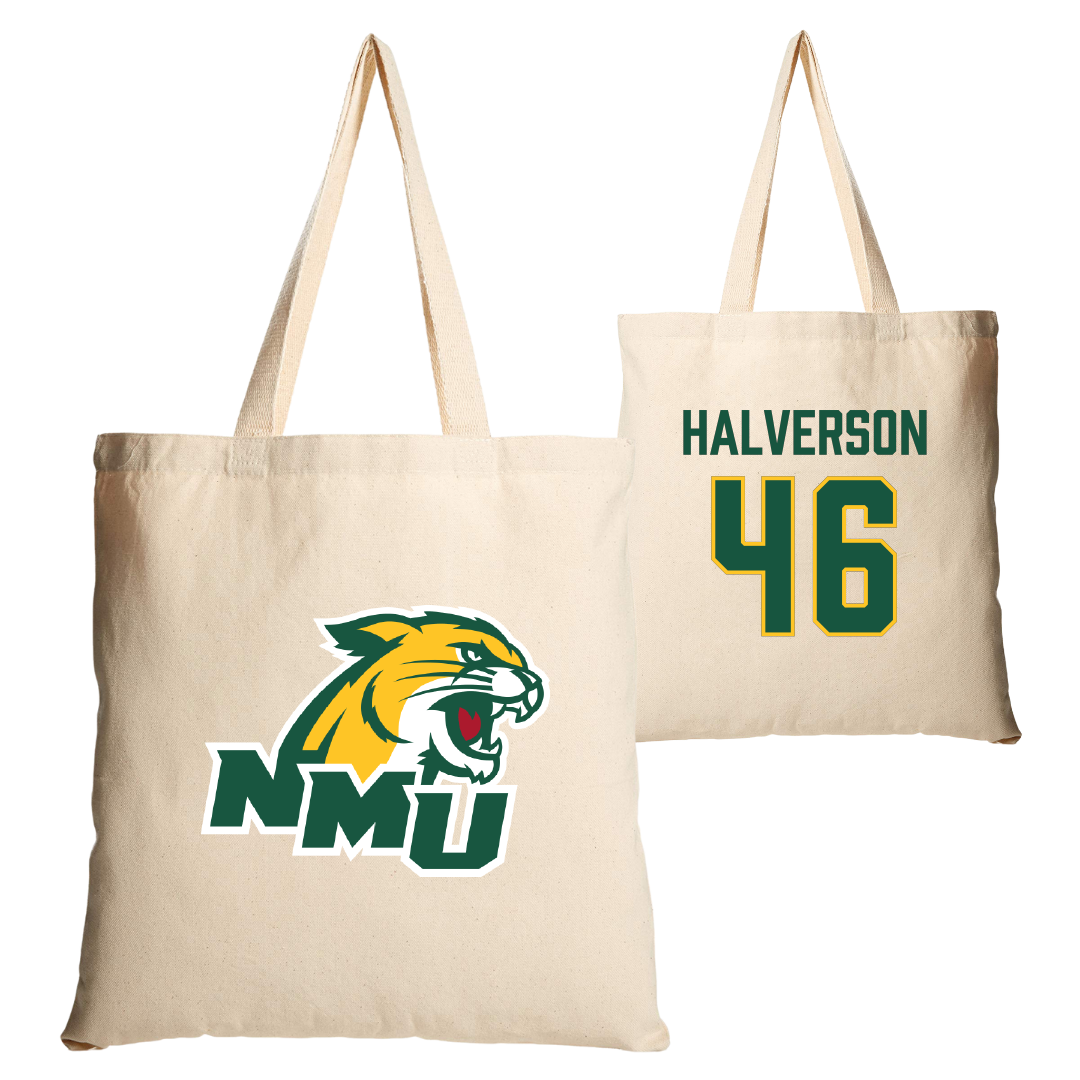 Northern Michigan University Football Tan Canvas Tote Bag - #46 Owen Halverson