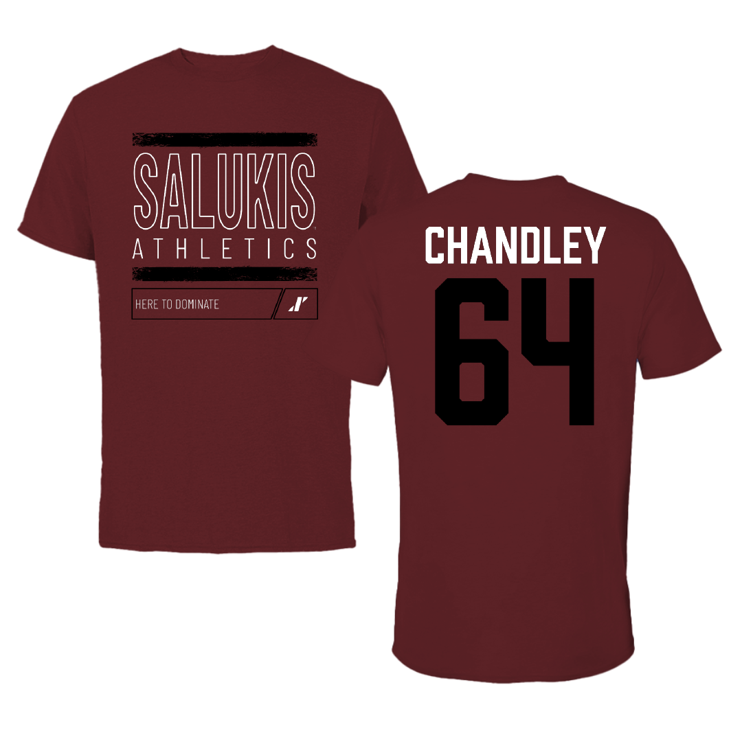 Southern Illinois University at Carbondale Football Maroon Dominate Tee - #64 Ryan Chandley