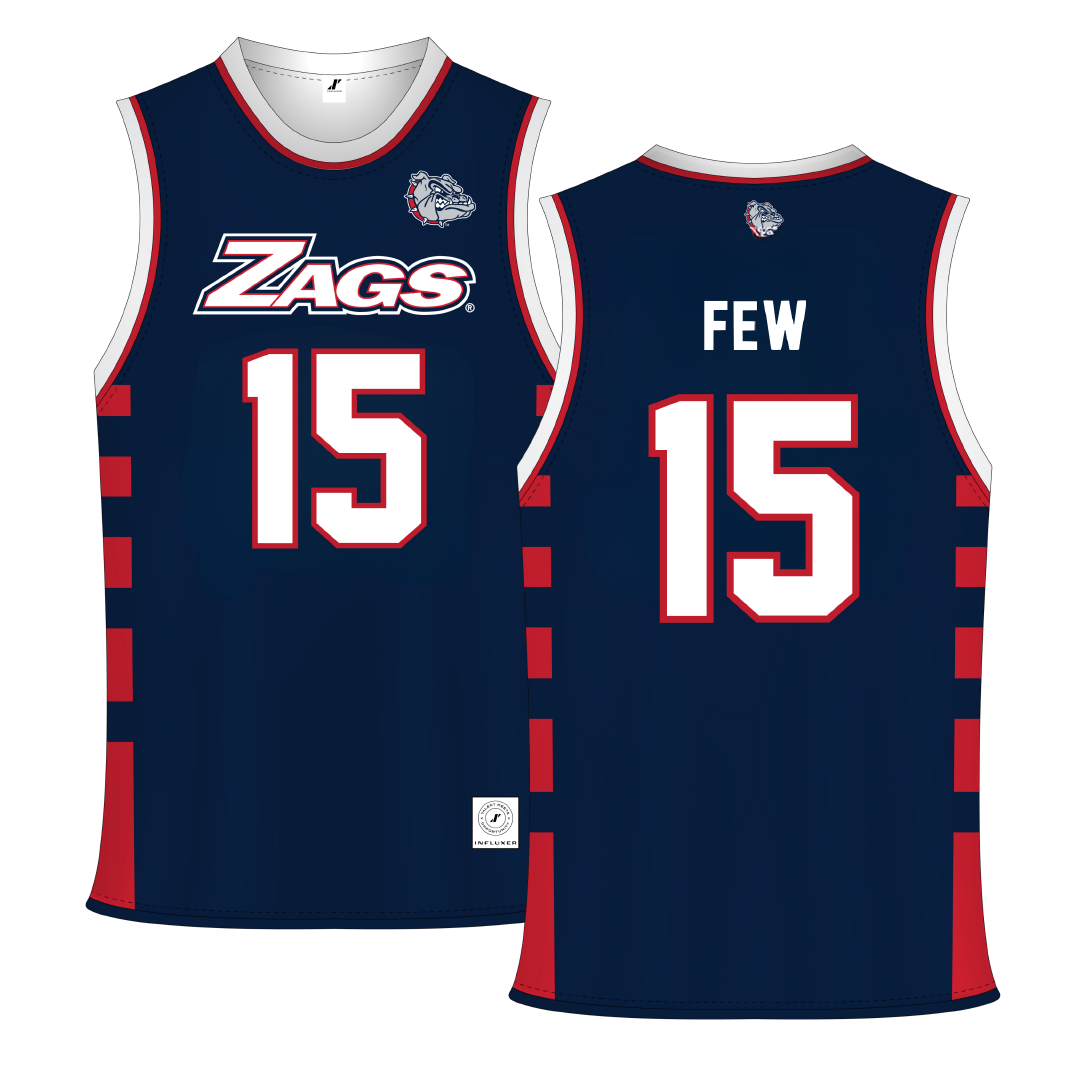 Gonzaga University Blue Basketball Jersey - #15 Joe Few