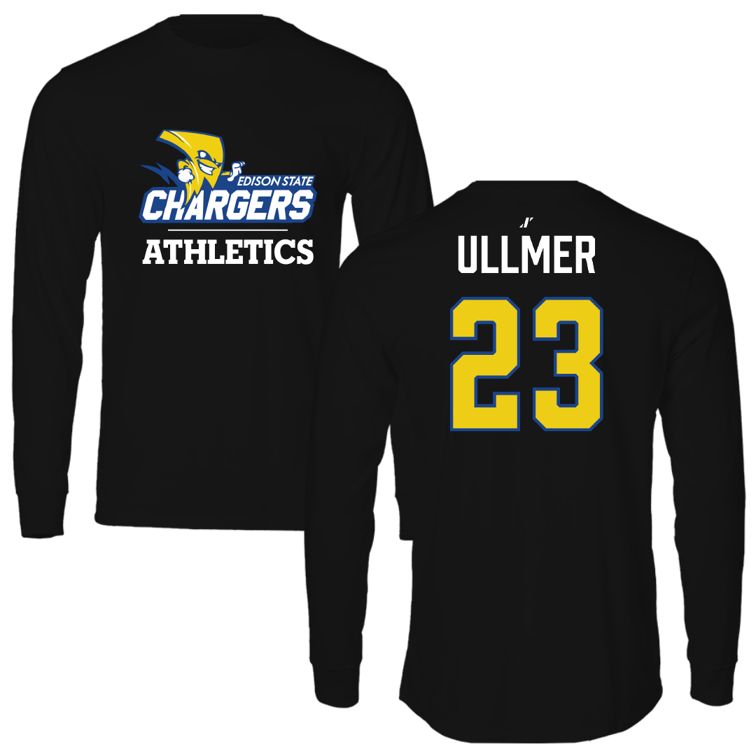 Edison State Community College Baseball Black Performance Long Sleeve - #23 Josh Ullmer