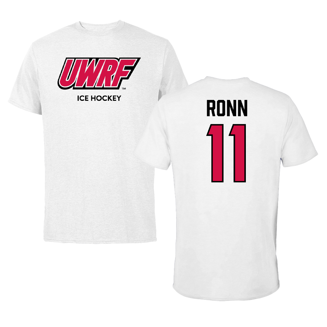 University of Wisconsin-River Falls Ice Hockey (W) White Block Performance Tee - #11 Kaitlyn Ronn