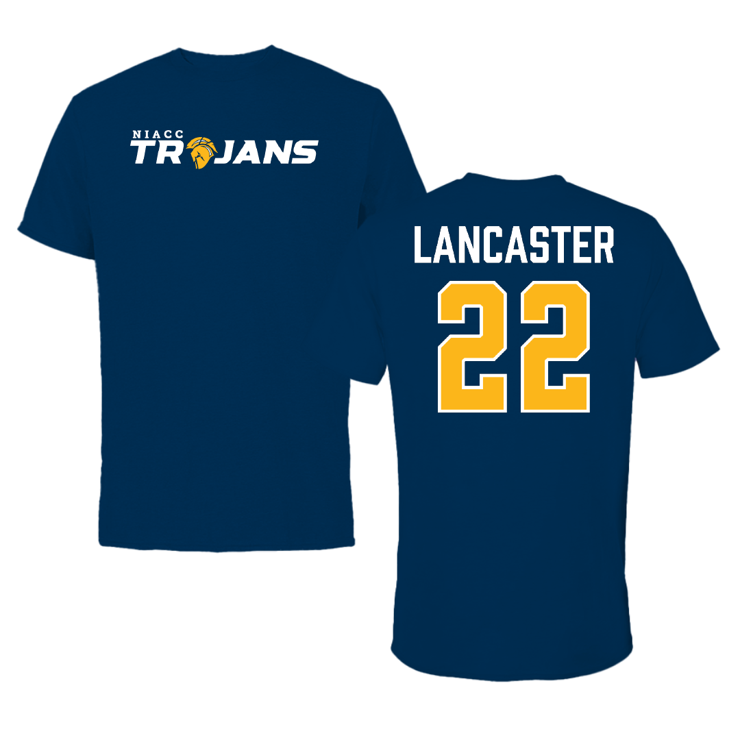 North Iowa Area Community College Basketball (M) Navy Tee - #22 Vincent Lancaster