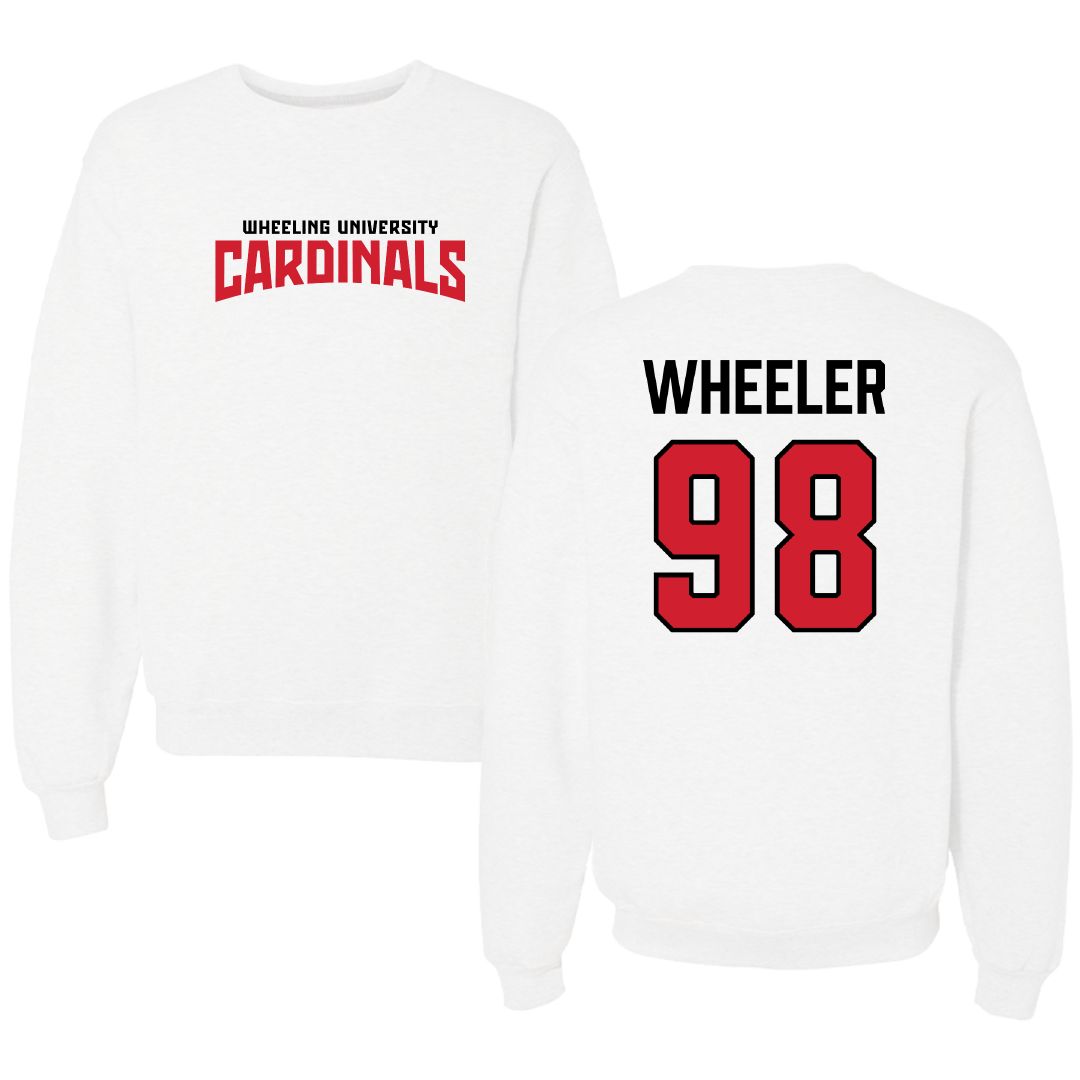 Wheeling University Rugby (W) White Classic Crewneck - #98 Bailey Wheeler
