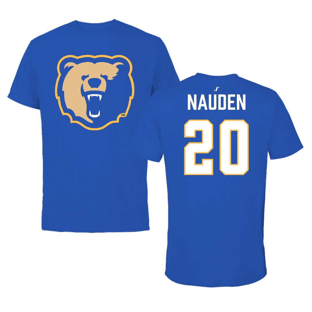 Morgan State University Football Blue Performance Tee - #20 Randall Nauden
