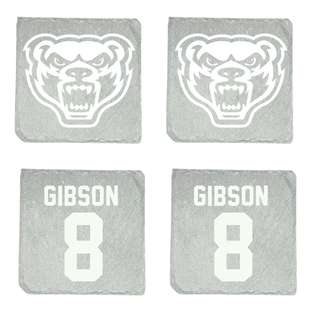 Oakland University Ice Hockey (M) Stone Coaster (4 Pack)  - #8 Conner Gibson