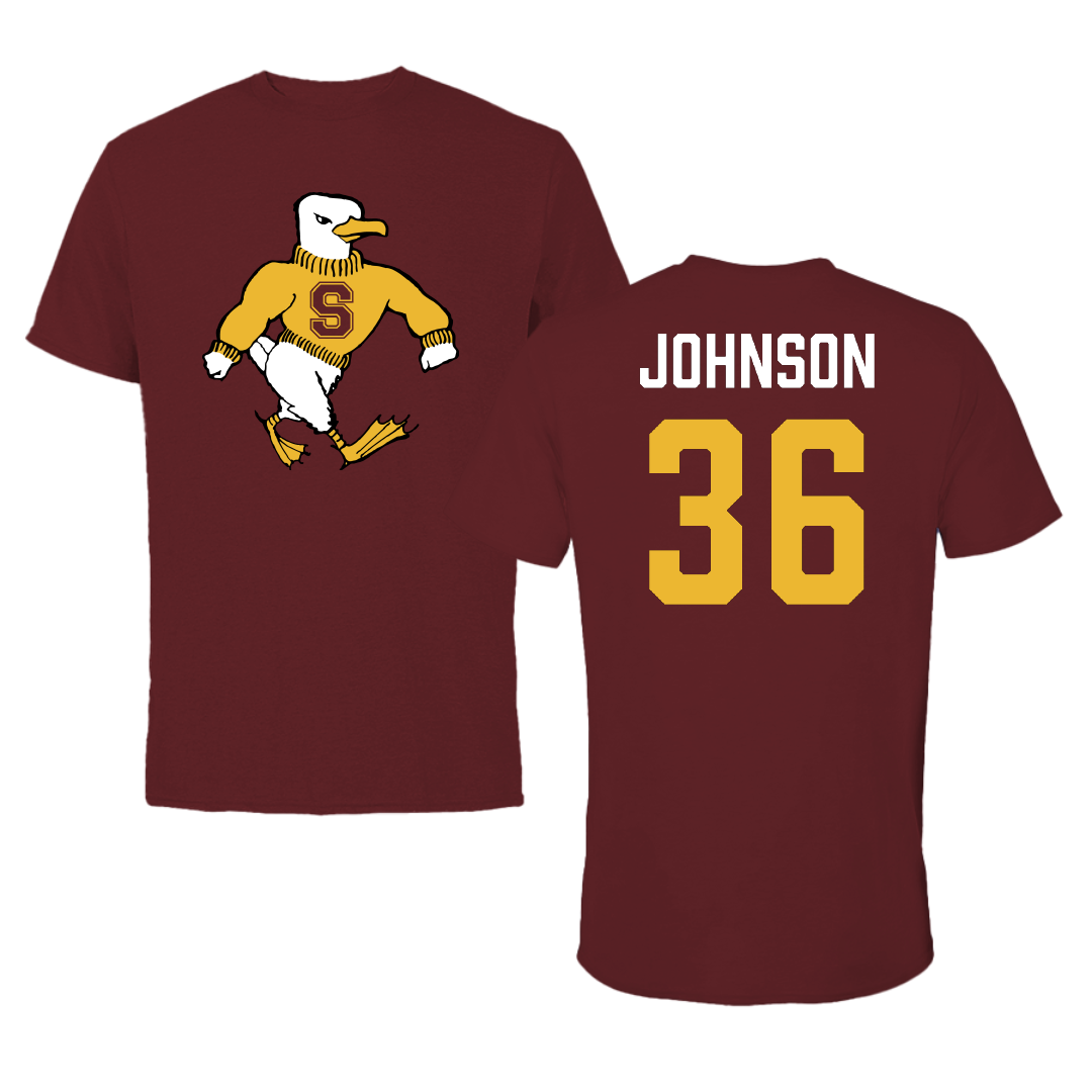 Salisbury University Football Maroon Sea Gull Tee - #36 Huda Johnson
