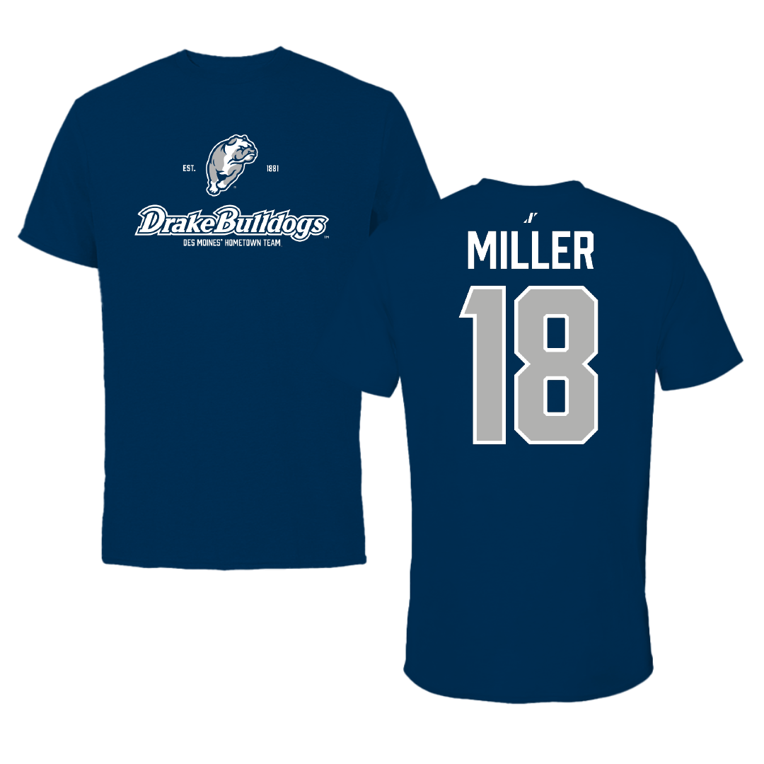 Drake University Softball Navy General Tee - #18 Sami Miller