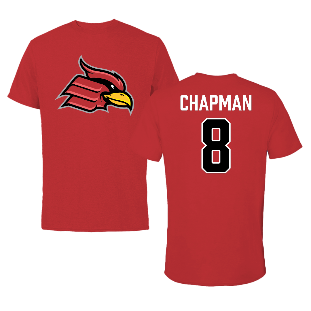 Wheeling University Football Red Performance Tee - #8 Marcell Chapman