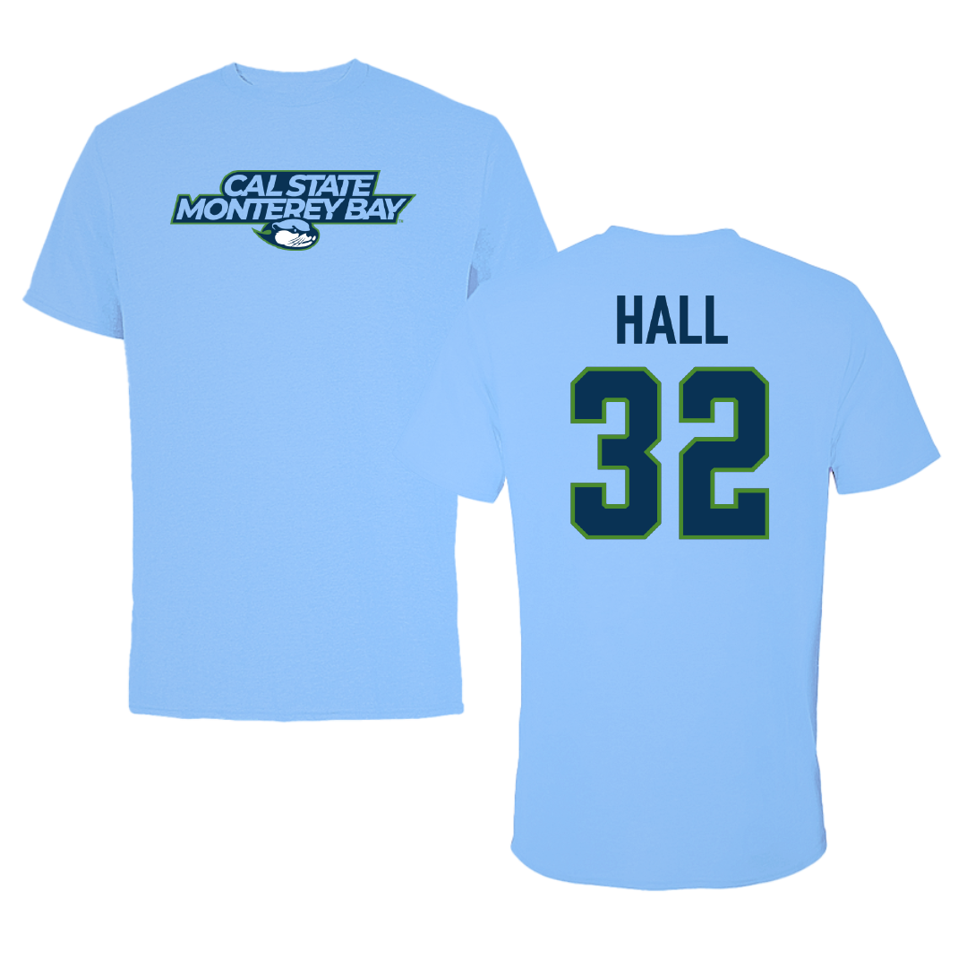 Cal State Monterey Bay Soccer Carolina Blue Performance Tee - #32 Kaelyn Hall