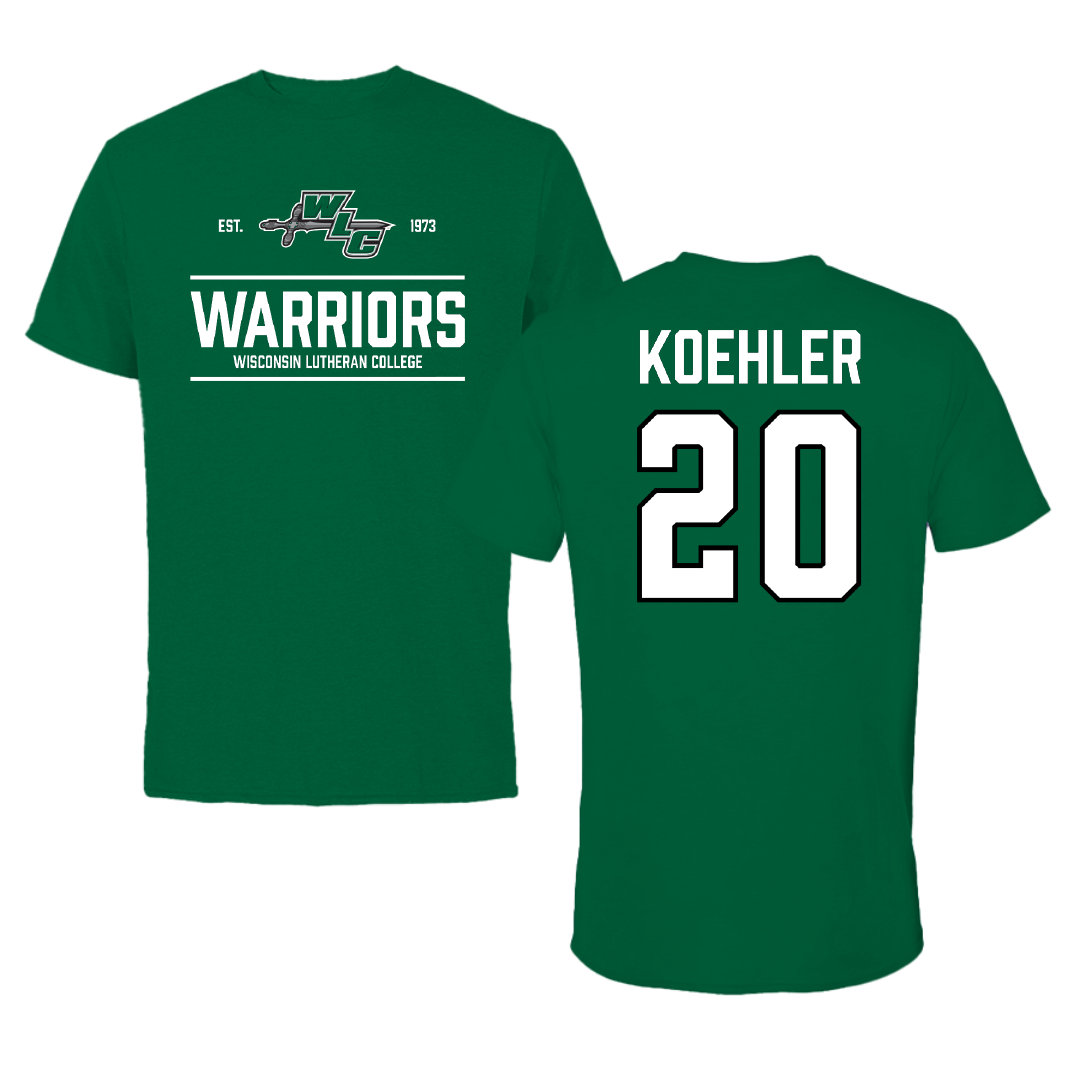 Wisconsin Lutheran College Football Green General Tee - #20 Carson Koehler