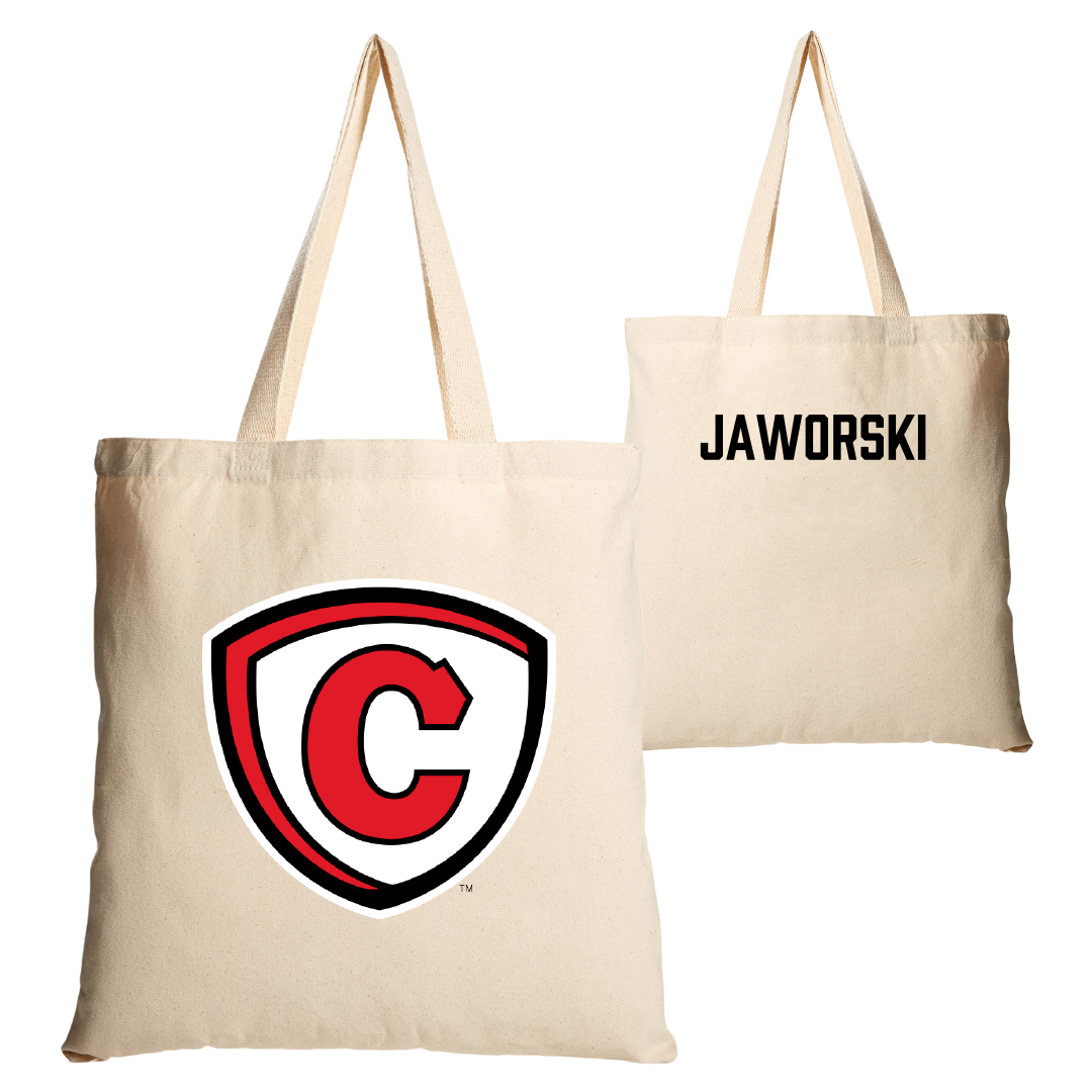 Carthage College Tennis Tan Canvas Tote Bag - Daniel Jaworski
